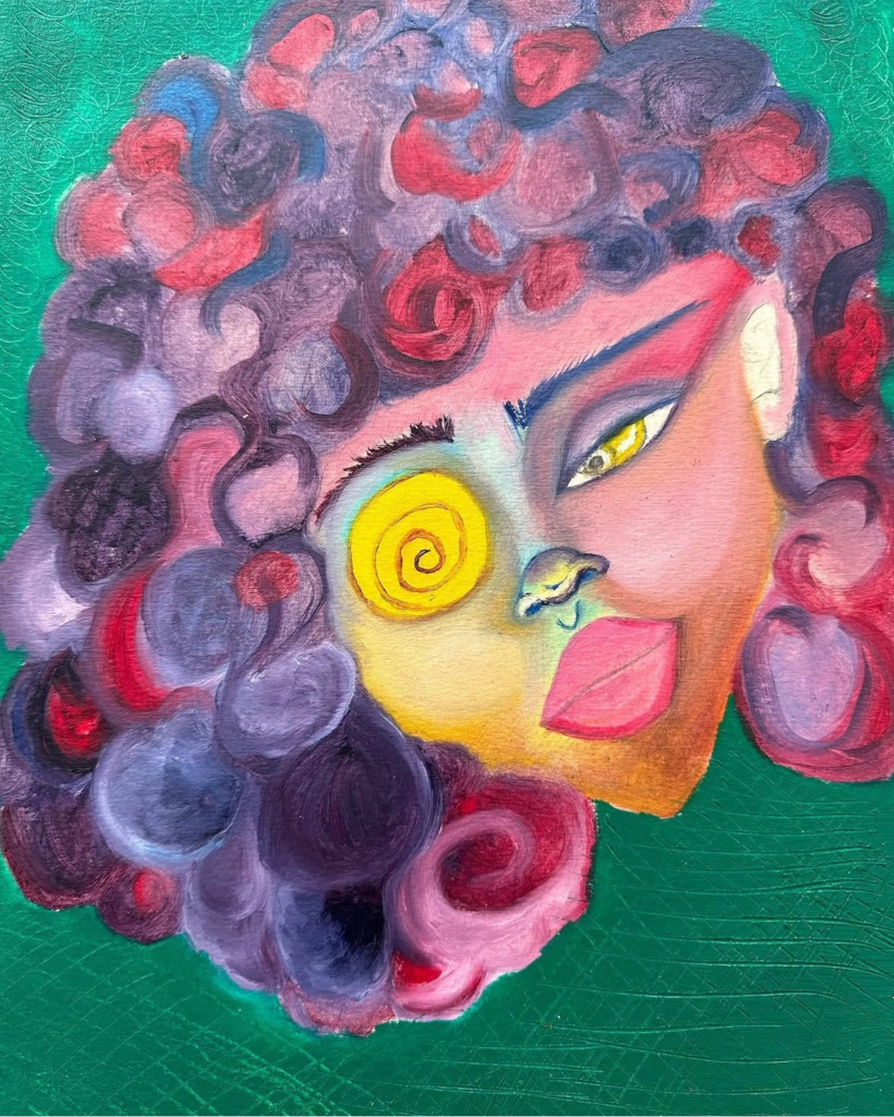 Eye See You Oil Paint on Shellacked Watercolor Paper  2023